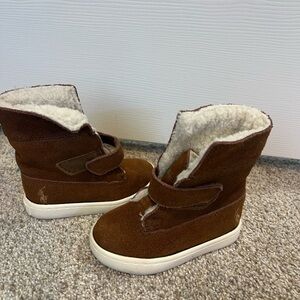 Polo Ralph Lauren Brown Suede Kids Boots sz 4.5